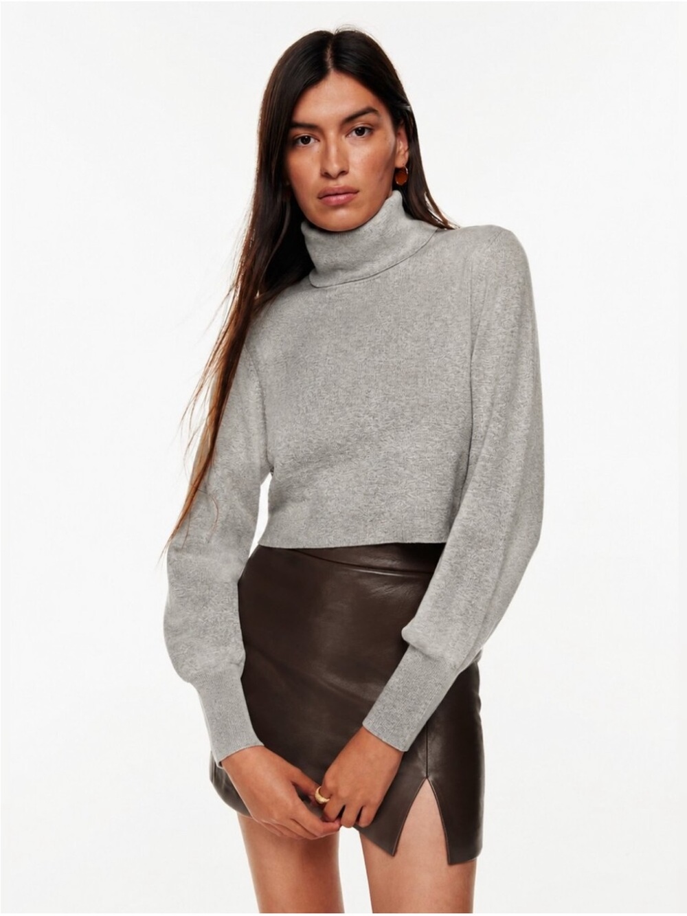 Aritzia Wilfred Rebecca Cropped Turtleneck Sweater- Small